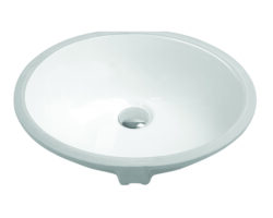 19-1/4" Undermount Oval Vanity Sink, White, MODEL: 1601