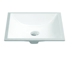 20" Undermount rectangular vanity sink, White, MODEL: 1633