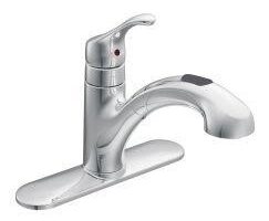 Renzo chrome one-handle low arc pullout kitchen faucetullout kitchen faucet